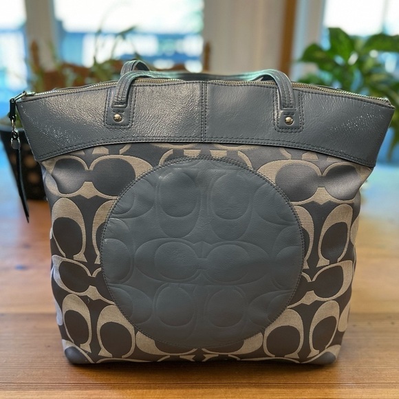 Original Blue Signature Laura CoachTote Bag - Picture 1 of 8